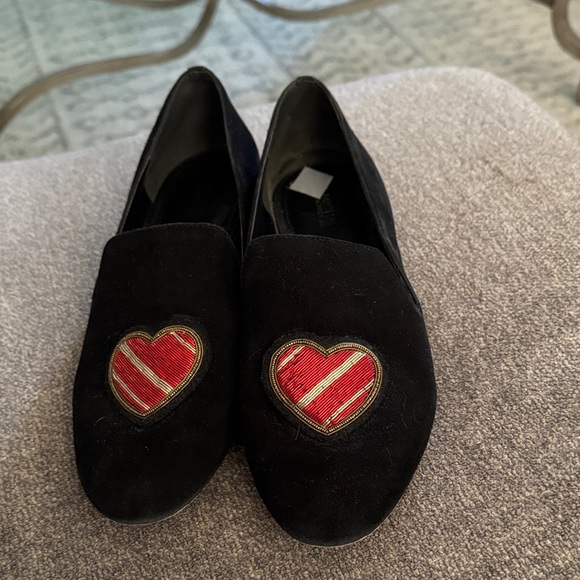 MICHAEL Michael Kors Shoes - Michael Kors Black Loafers Red Heart Design Dark Academia leather upper